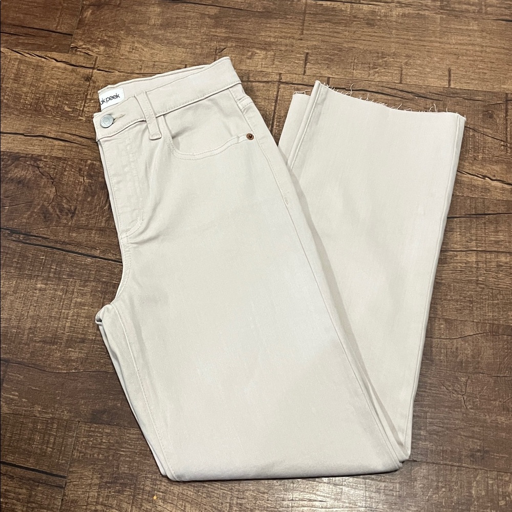 Sneak Peek Women's Straight Leg Cream Jeans